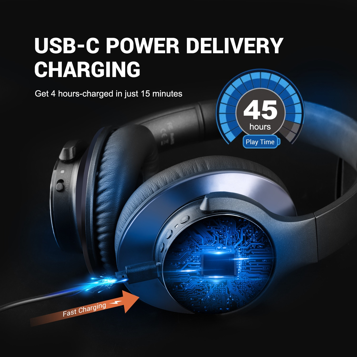 A10 Hybrid Headphones With Hi-Res Wireless Headset ANC With Microphone ...