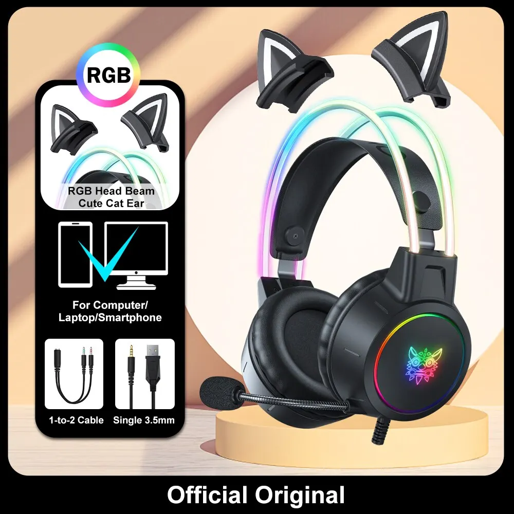ONIKUMA-X15-Pro-Over-Ear-Headphones-Gaming-Headset-Wired-Cancelling-Earphones-Pink-Cat-Ears-Rgb-Light-1
