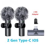 Wireless Lavalier Lapel Microphone Smartphones - Type C-IOS Adapter