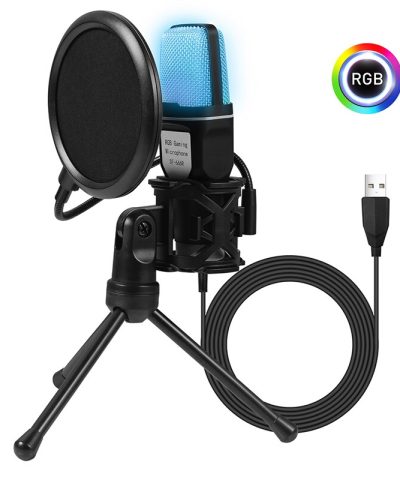 USB Podcast Streaming Microphone for Desktop and Laptops