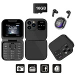 SERVO i16 Pro Mini Fold Mobile Phone - black super package
