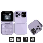 SERVO i16 Pro Mini Fold Mobile Phone - purple