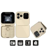 SERVO i16 Pro Mini Fold Mobile Phone - gold